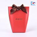 Hot sale custom printing candy gift packaging paper box with ribbon